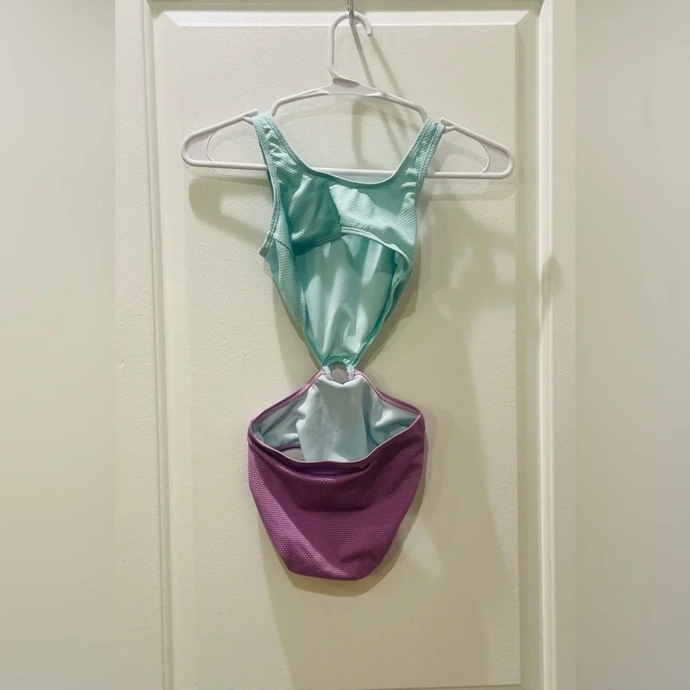 Girls Frozen Two-Tone Cutout Swimsuit